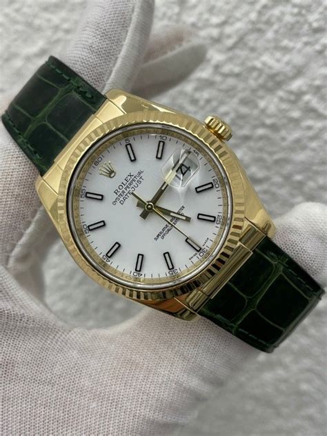 rolex cinturino pelle verde prezzo|Orologio Rolex 1908 in platino .